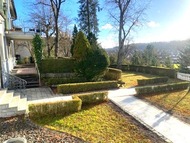 Blick zur Terrasse Erdgeschosswohnung Aidlingen