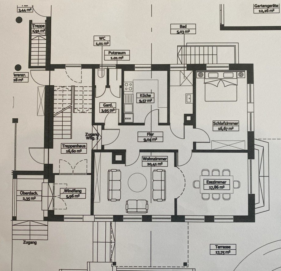 EG-Grundriss Erdgeschosswohnung Aidlingen